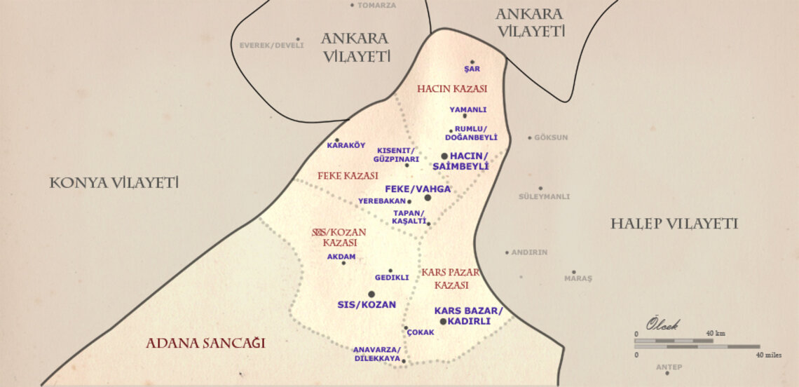 Kozan Tarihi Eski Sancak Haritası